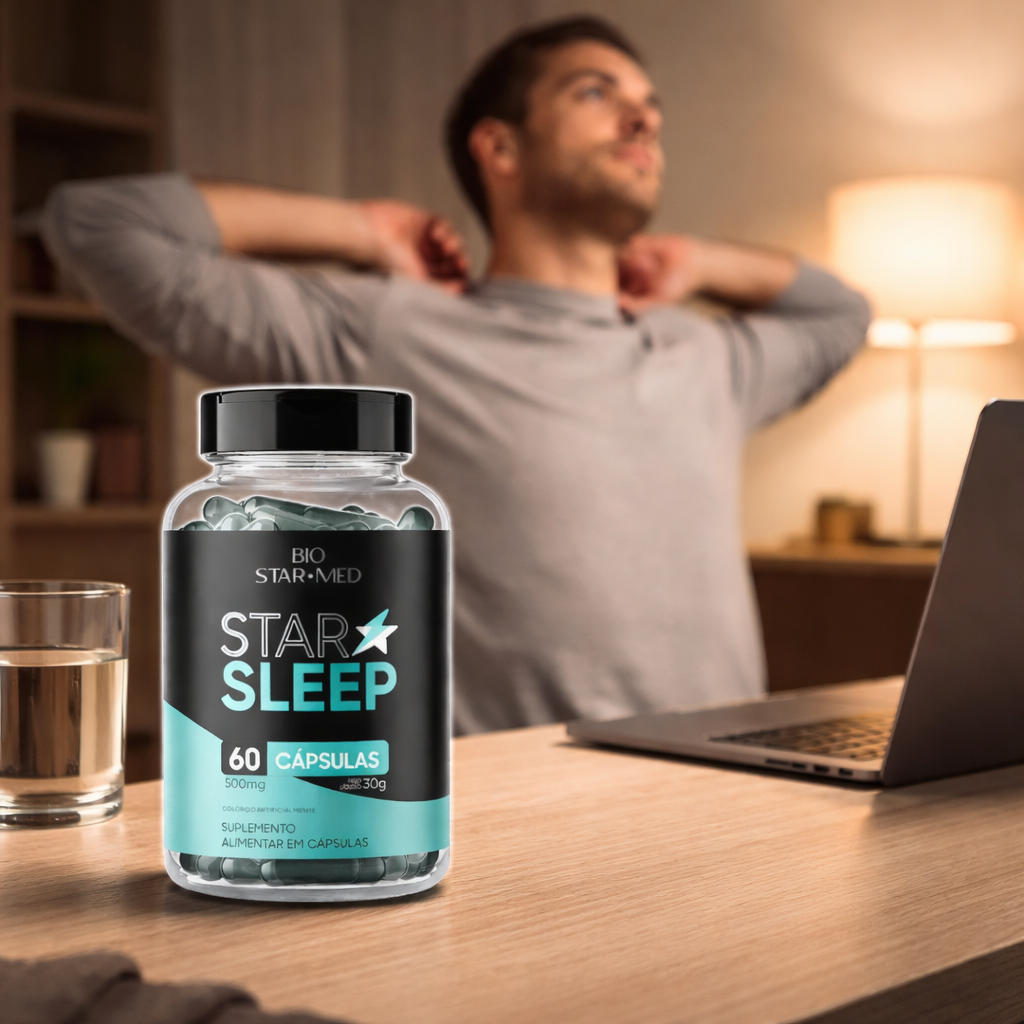 Star Sleep — Melatonina + Triptofano | Sono de Qualidade (60 cápsulas)