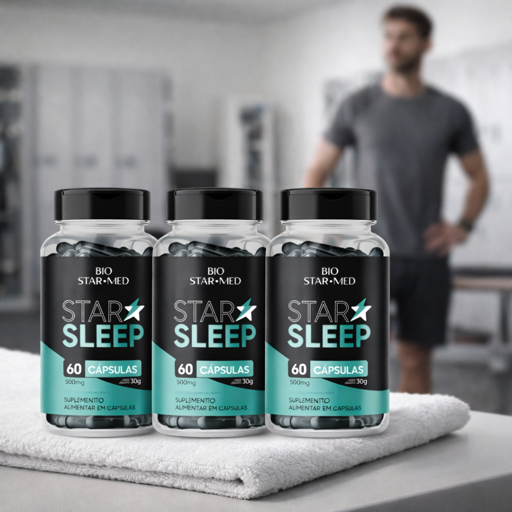 Kit com 3 Star Sleep — Melatonina + Triptofano | 180 Cápsulas (3 potes)