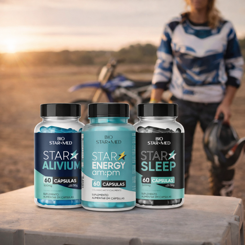 Kit Bio Star Plus — Energia + Descanso + Articulações | 180 cápsulas (3 potes)