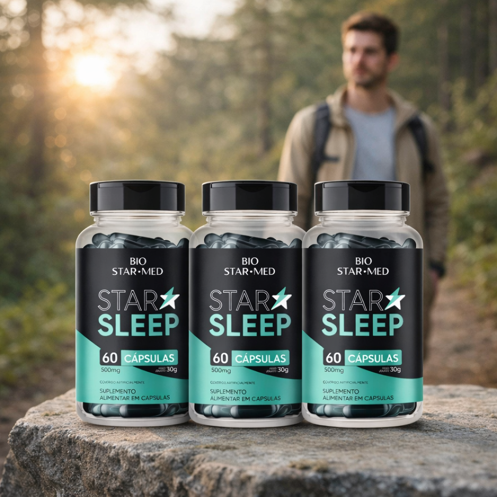 Kit com 3 Star Sleep — Melatonina + Triptofano | 180 Cápsulas (3 potes)