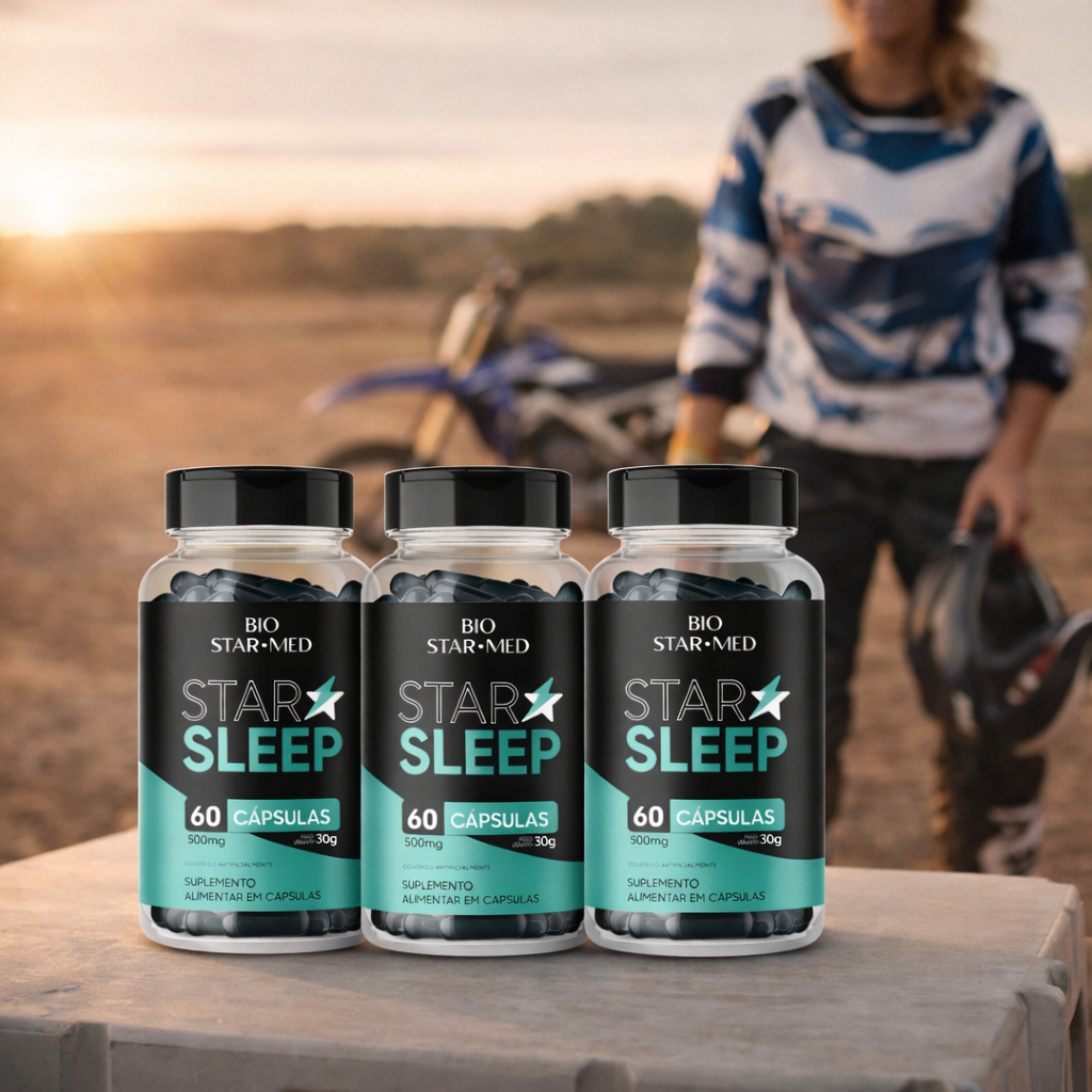Kit com 3 Star Sleep — Melatonina + Triptofano | 180 Cápsulas (3 potes)