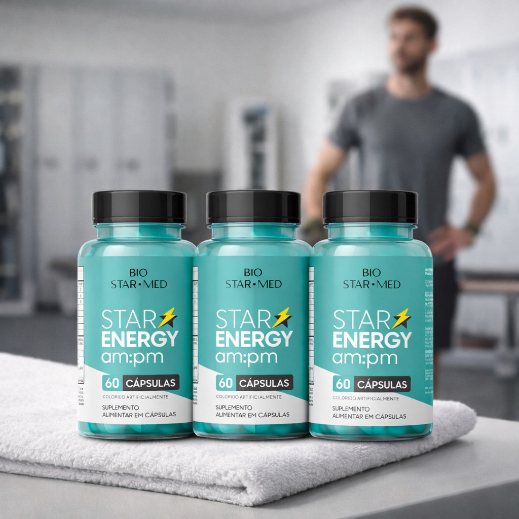 Kit com 3 Star Energy am:pm — Energia + Foco + Disposição | 180 Cápsulas (3 potes)